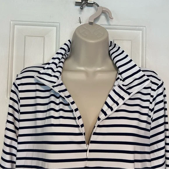 Lands’ End Women's Quarter Zip Long Sleeve Rash Guard Cover-up UPF 50 | L 14-16 - Picture 15 of 16